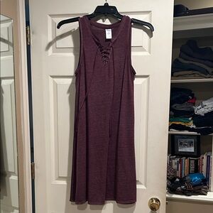 Time and Tru Maroon Lace-Up Top